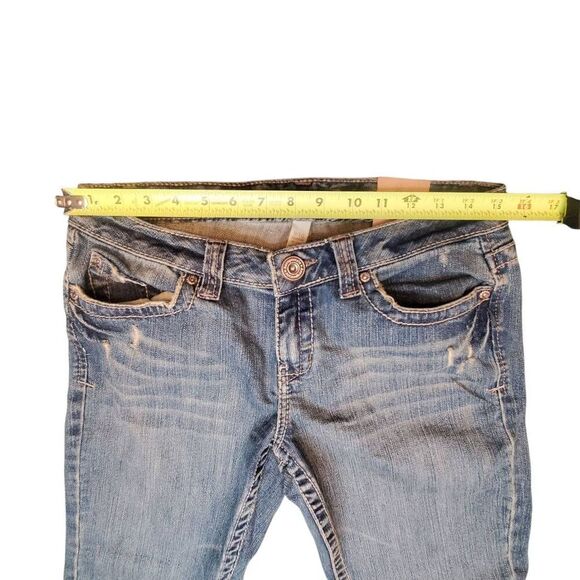 Aeropostale Bayla Skinny Distressed Med Wash Blue Jeans Size 9/10 R - Picture 9 of 13